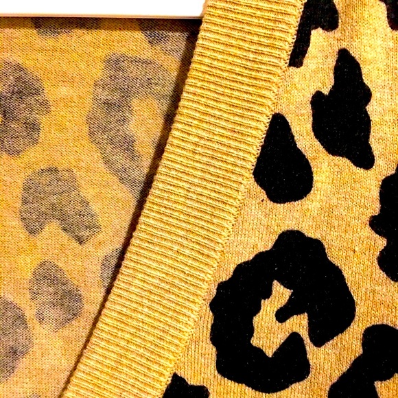 Sanctuary Barely Leopard Print V-Neck Cardigan / Medium - Picture 6 of 15